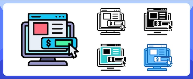 online payment icon on computer screen