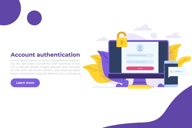 Online registration and sign up, Account authentication concept. Vector UI illustration.