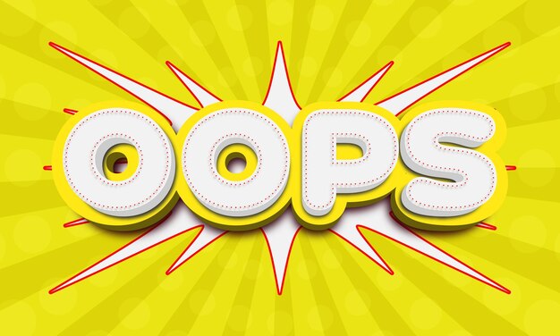 oops editable 3d text effect style template