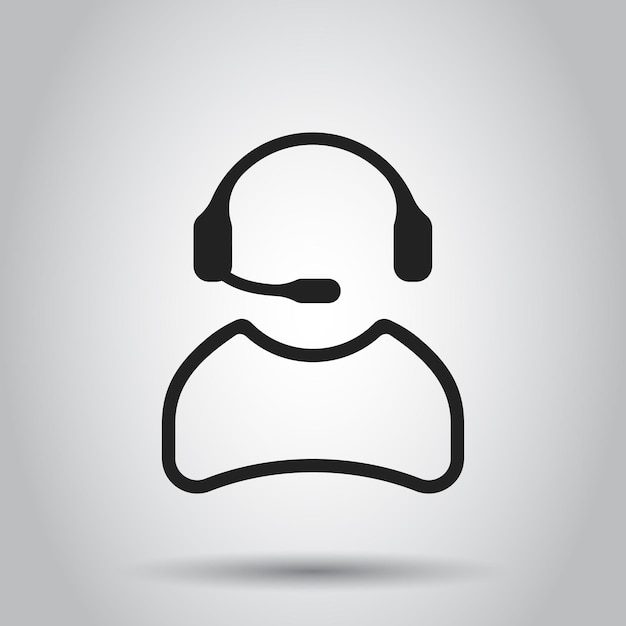 Operator with microphone vector icon Operator in call center illustration