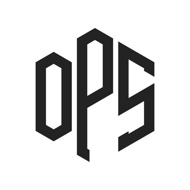 OPS Logo Design Initial Letter OPS Monogram Logo using Hexagon shape