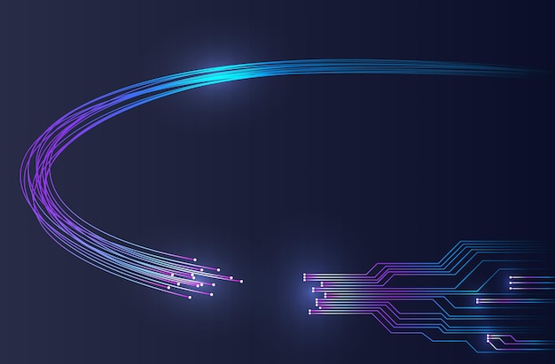 Optical fiber with information flow Abstract vector illustration