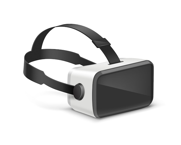  optical head-mounted display or virtual reality glasses in perspective isolated on white background