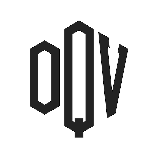 OQV Logo Design Initial Letter OQV Monogram Logo using Hexagon shape