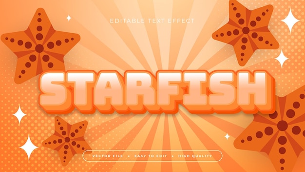 Orange and white starfish 3d editable text effect font style