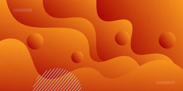 orange geometric business banner design creative banner design with wave shape and circle pattern