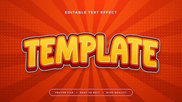 Orange red and white template 3d editable text effect font style