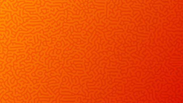Oranžové Turingovy reakce, gradientní pozadí. Abstraktní difúzní vzor s chaotickými tvary. Vektorová ilustrace.