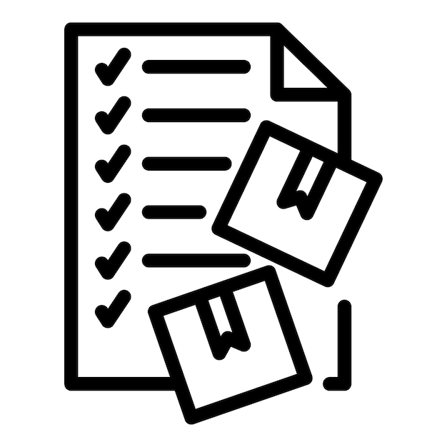 Order summary icon outline vector Fill form Write online