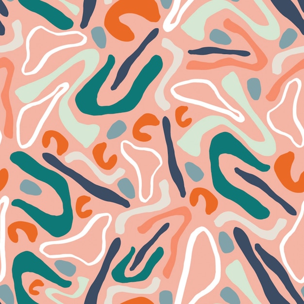 organic forms and lines seamless pattern