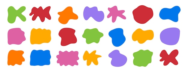 organic shape abstract colorful isolated elements set irregular round blot form graphic shape collection