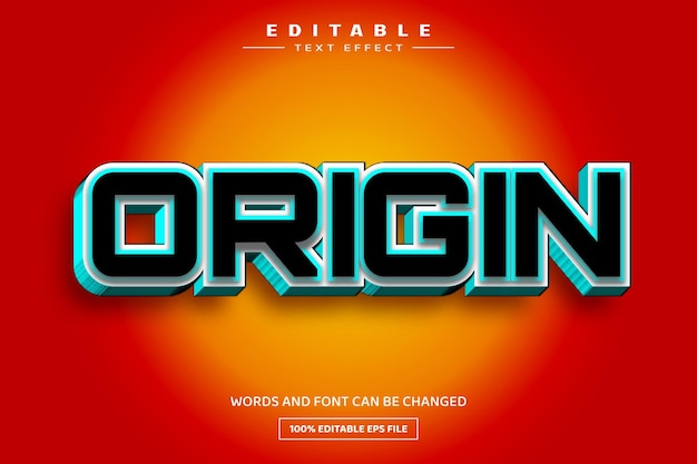 origin 3d editable text effect template