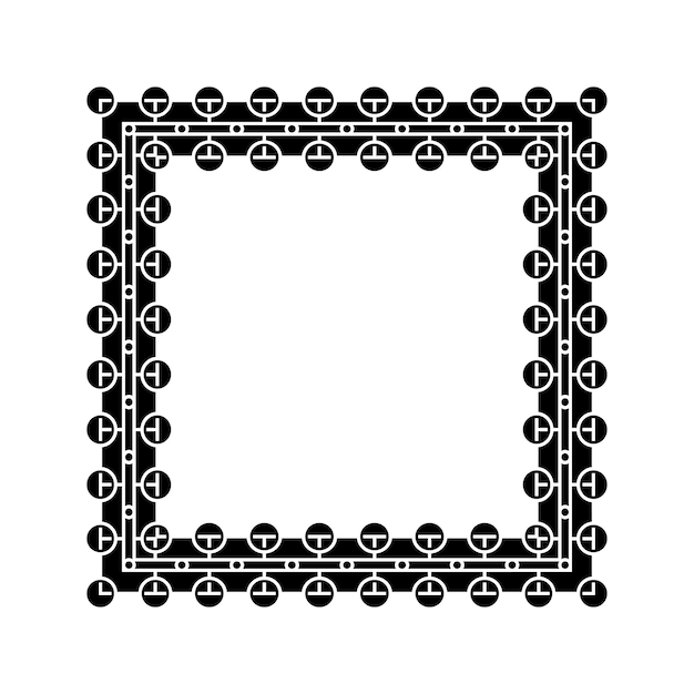 ornamental geometric square border pattern design with symmetrical shapes