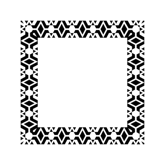 ornamental geometric square border pattern design with symmetrical shapes
