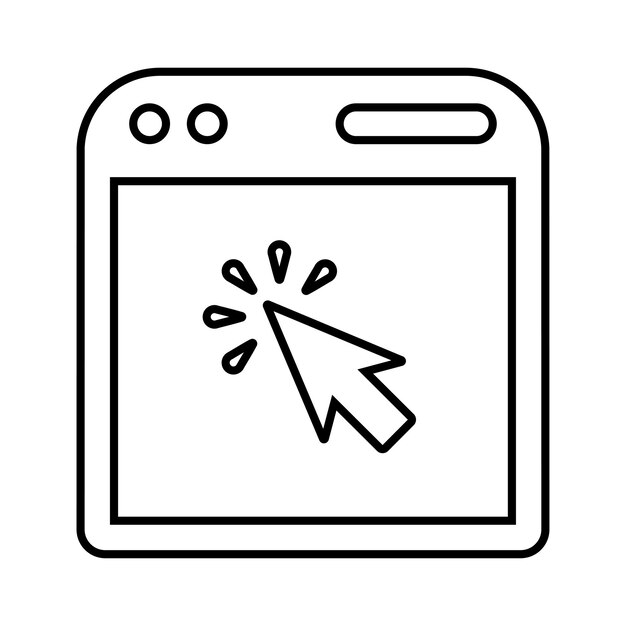 Page web click line icon Outline vector