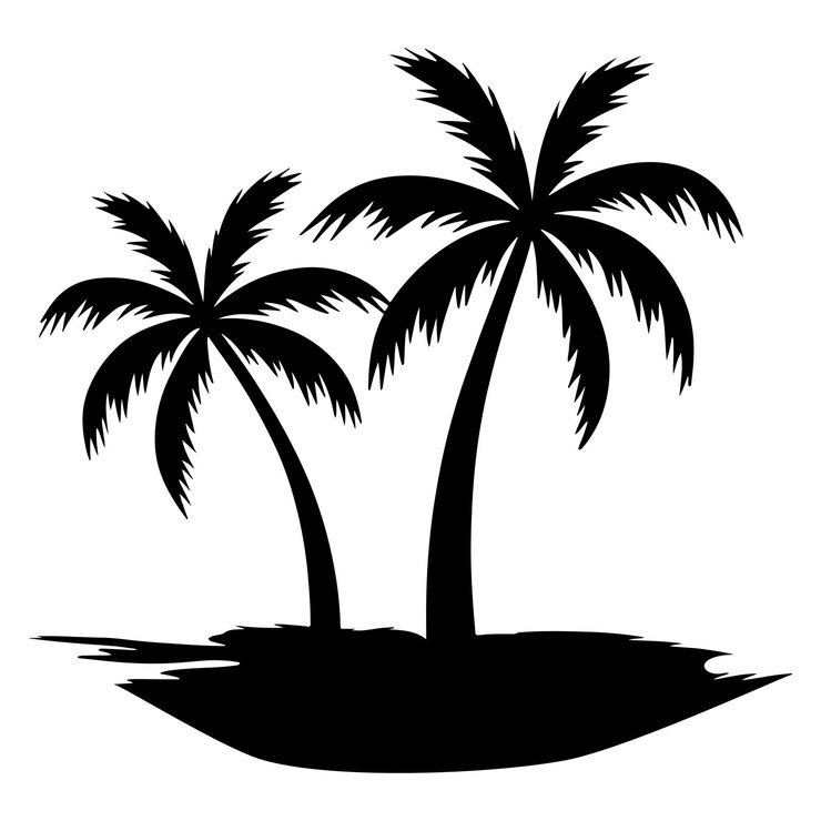 Vektor palm tree vector silhouette isolated on a white background tropical palm tree black clipart