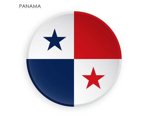 PANAMA flag icon in modern neomorphism style Button for mobile application or web Vector on white