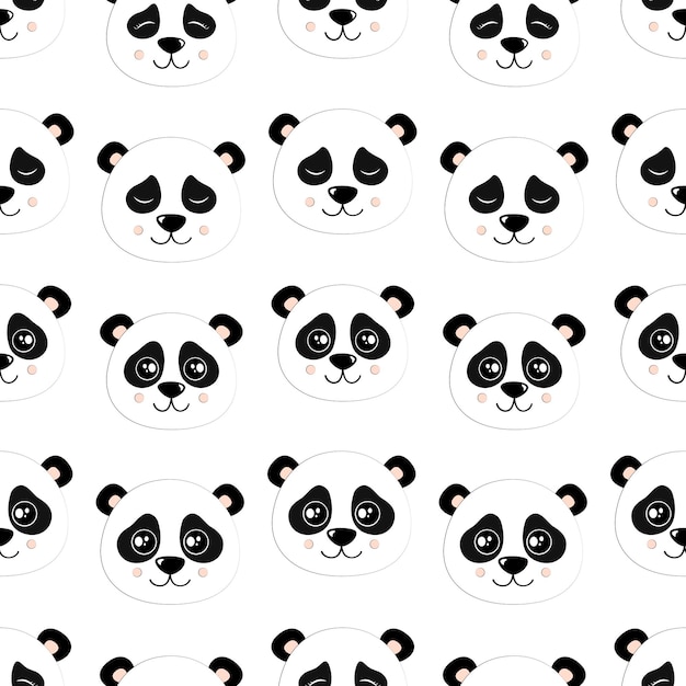 Panda Seamless Vector PatternVector background