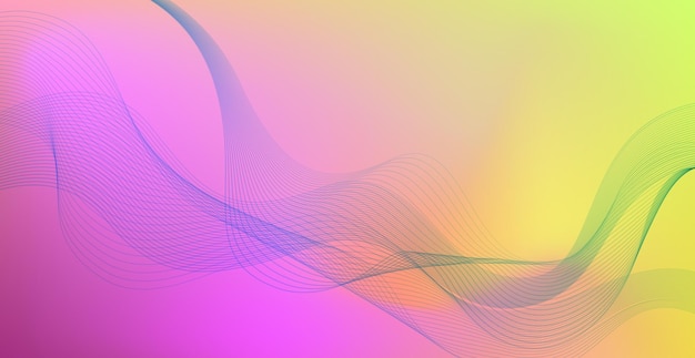 panoramic colorful abstract stylish multi background with wavy lines vector