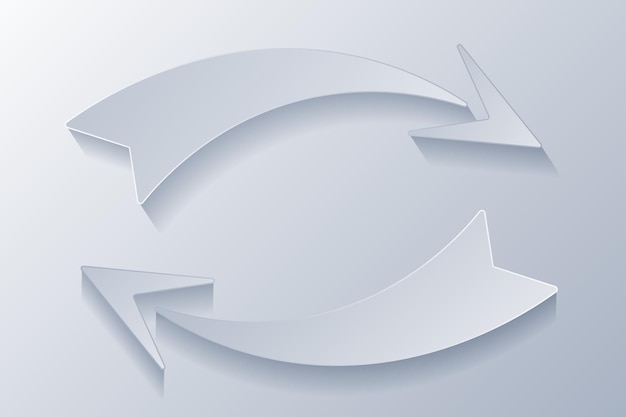 Papercut Grey White infografic arrows