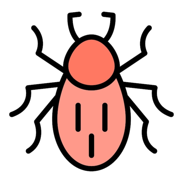 parasite bug icon outline parasite bug vector icon color flat isolated