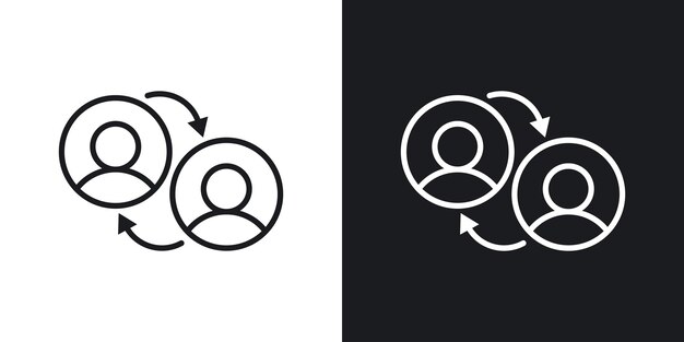 Partner Program Icon Set Affiliate channel program Vector Symbol in Black Filled and Outlined Style Business Referral concept Sign