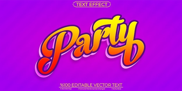 party editable and scalable text effect