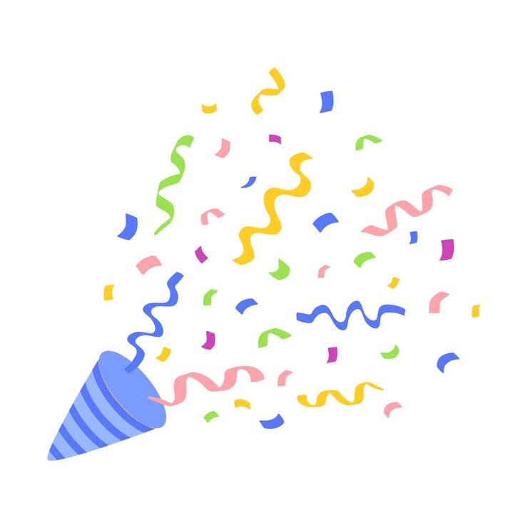 Vektor party popper exploding festive popper with confetti the element of celebrating a new year birthday and any holiday