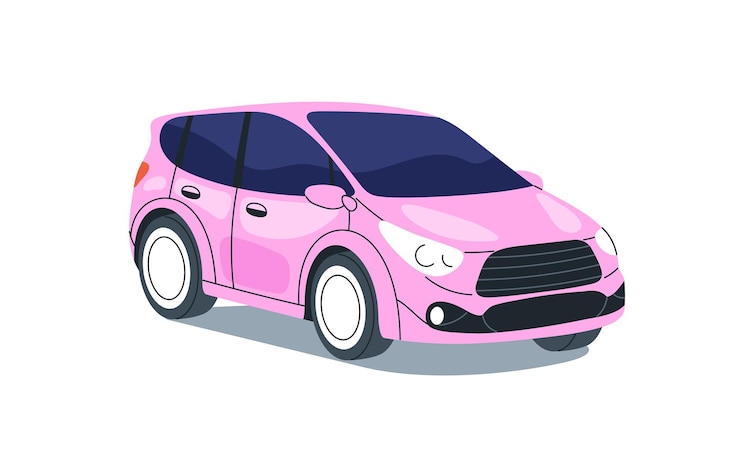 Vektor passenger car, hatchback body. abstract auto. wheeled road transport. automobile, automotive vehicle. flat vector illustration isolated on white background.