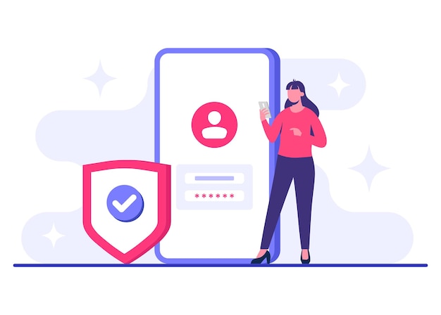 password secure access flat illustration vector template information privacy account protection