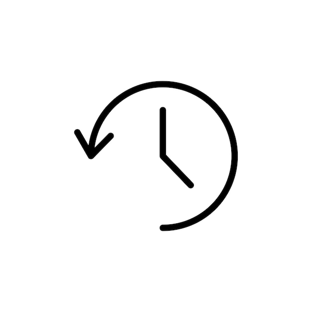 Past time icon set recent browser history vector symbol past days sign