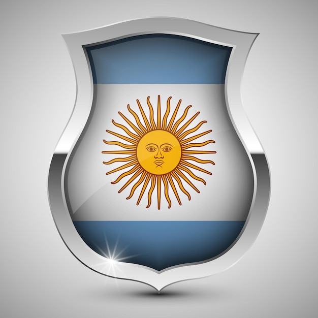 patriotic shield with flag of argentina an element of impact for the use you want to make of it