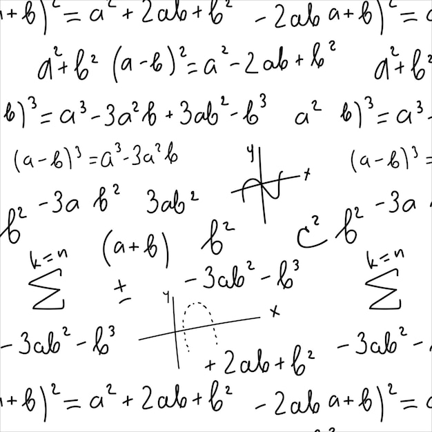 Pattern of numbers and math formulas