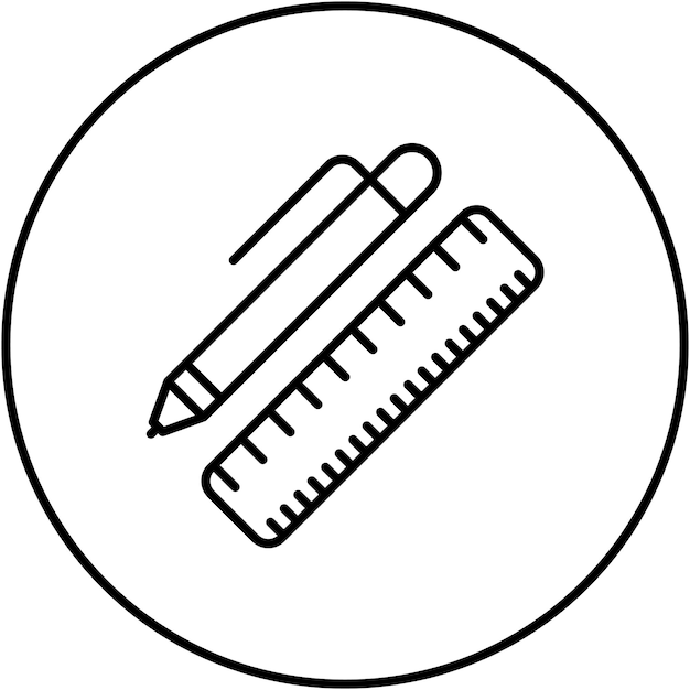pen and ruler icon vector image can be used for creativity