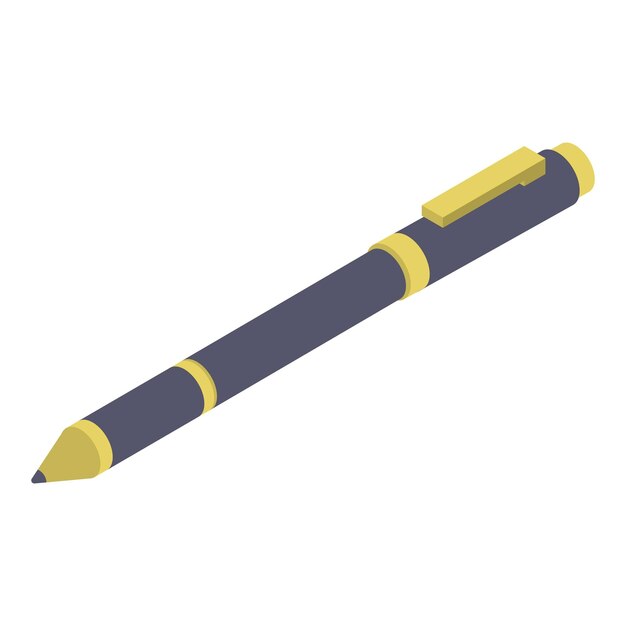 Pen icon Isometric of pen vector icon for web design isolated on white background