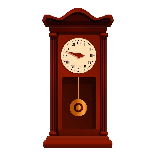 Pendulum clock time icon Cartoon of pendulum clock time vector icon for web design isolated on white background