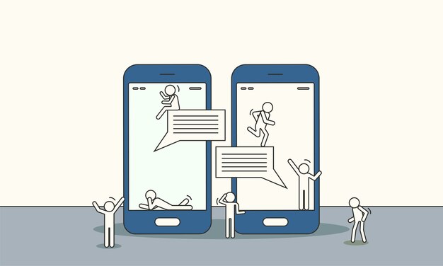 People chatting online