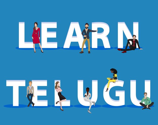 People on Learn Telugu for Web Mobile App Presentations