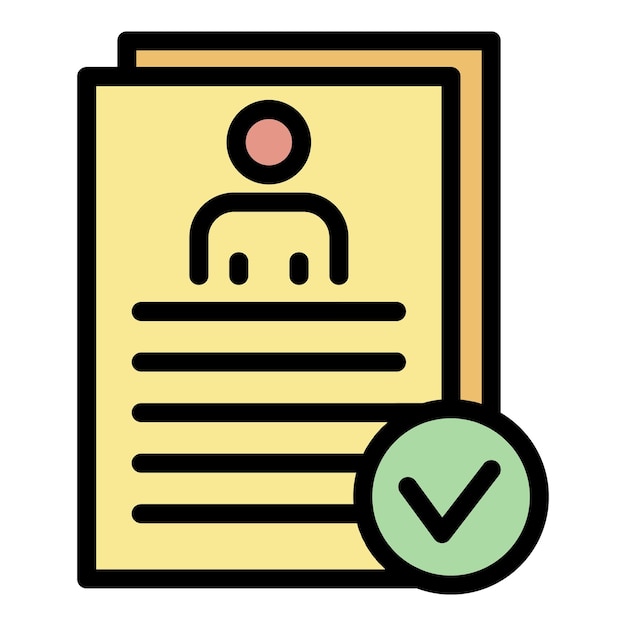 Personal data check icon Outline personal data check vector icon color flat isolated