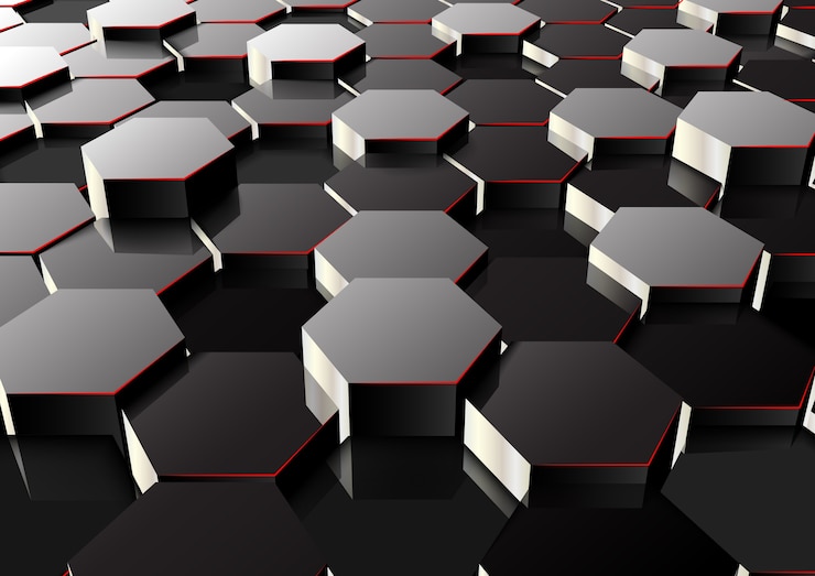 Vektor perspektivní 3d abstraktní hexagonální pozadí