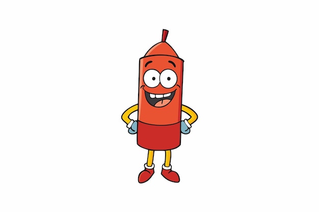 Petarda Frankie Zlomyslná postava petardy s hravým výrazem Vektorová ilustrace