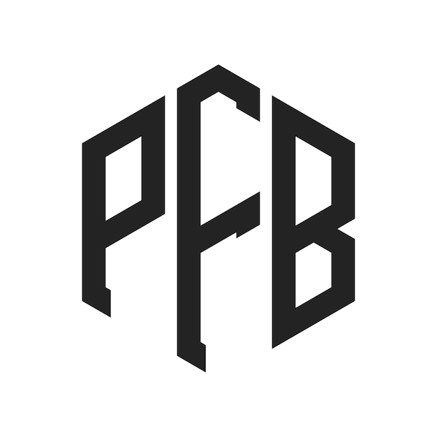 pfb logo design initial letter pfb monogram logo using hexagon shape