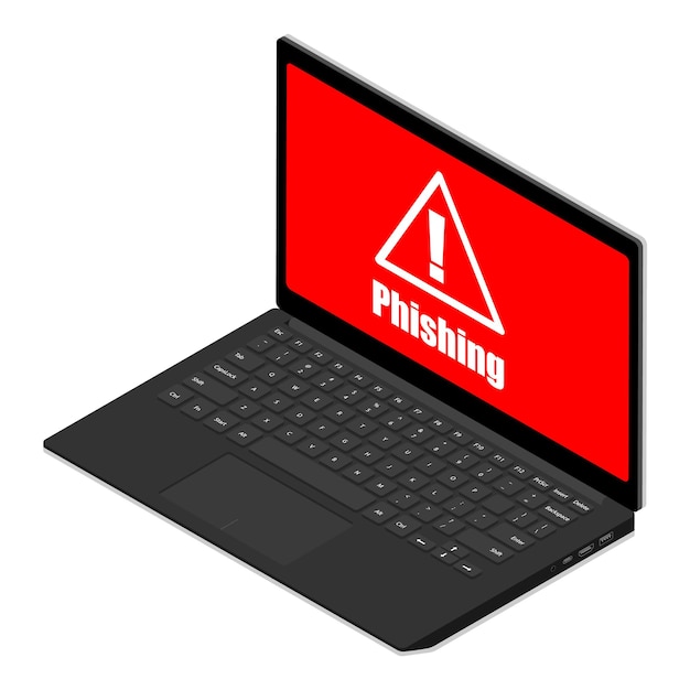 Phishing scam hacker attack and web security concept