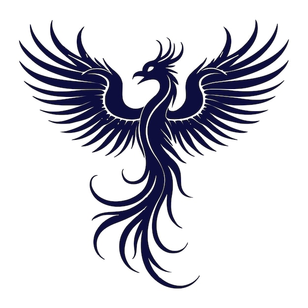 phoenix bird tatto vector draw design