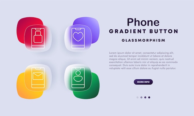 phone icon set mobile interface with shopping bag heart envelope user app design ecommerce love messaging profile communication smartphone interface online shopping user interface