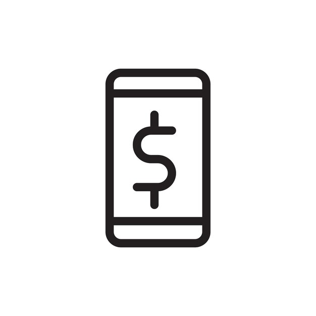 phone money icon line vector