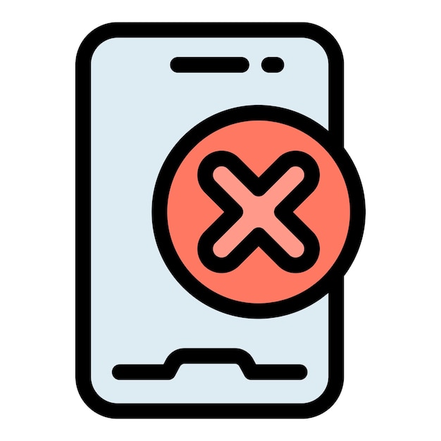 phone protect payment cancellation icon outline phone protect payment cancellation vector icon for web design isolated on white background color flat