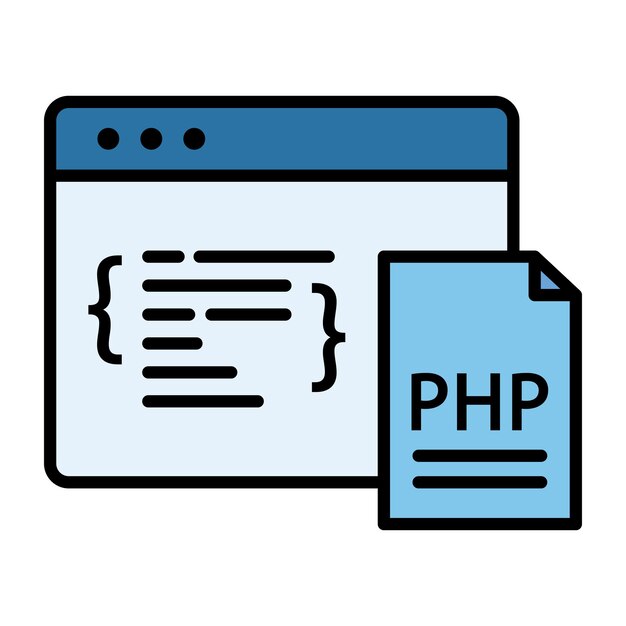 php coding flat illustration