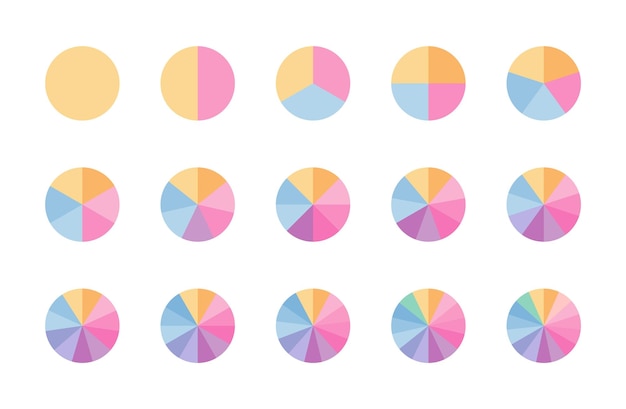 pie diagram round scheme with sectors circle chart divided into pieces circular section graph