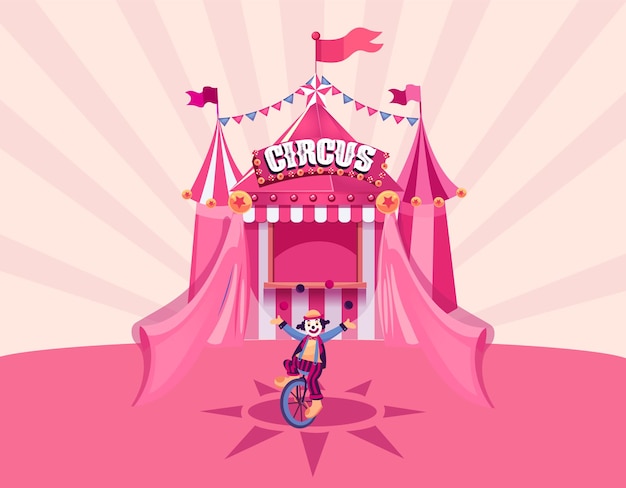 pink circus illustration design template